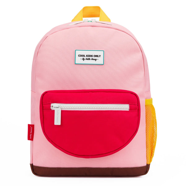 Mochila Grande Redonda Hello Hossy em poliéster reciclado, impermeável, com capacidade de 15 litros, compatível com dossiers A4, alças acolchoadas e bolso para garrafa de água para crianças a partir dos 6 anos mini gum