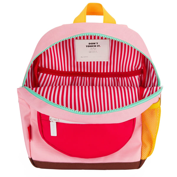 Mochila Grande Redonda Hello Hossy em poliéster reciclado, impermeável, com capacidade de 15 litros, compatível com dossiers A4, alças acolchoadas e bolso para garrafa de água para crianças a partir dos 6 anos mini gum