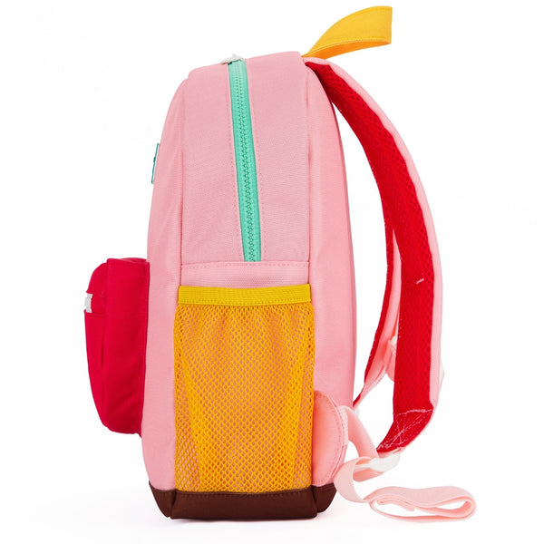Mochila Grande Redonda Hello Hossy em poliéster reciclado, impermeável, com capacidade de 15 litros, compatível com dossiers A4, alças acolchoadas e bolso para garrafa de água para crianças a partir dos 6 anos mini gum