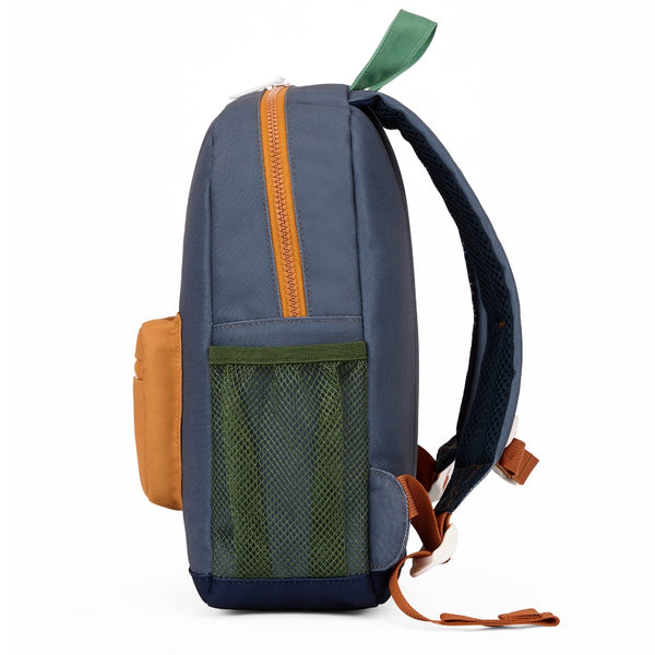 Mochila Grande Redonda Hello Hossy em poliéster reciclado, impermeável, com capacidade de 15 litros, compatível com dossiers A4, alças acolchoadas e bolso para garrafa de água para crianças a partir dos 6 anos mini marine