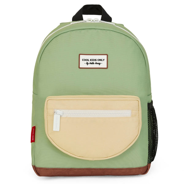 Mochila Grande Redonda Hello Hossy em poliéster reciclado, impermeável, com capacidade de 15 litros, compatível com dossiers A4, alças acolchoadas e bolso para garrafa de água para crianças a partir dos 6 anos mini istache