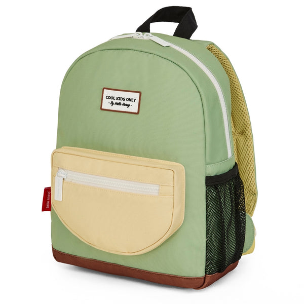 Mochila Grande Redonda Hello Hossy em poliéster reciclado, impermeável, com capacidade de 15 litros, compatível com dossiers A4, alças acolchoadas e bolso para garrafa de água para crianças a partir dos 6 anos mini istache