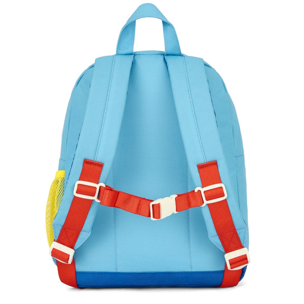 Mochila Grande Redonda Hello Hossy em poliéster reciclado, impermeável, com capacidade de 15 litros, compatível com dossiers A4, alças acolchoadas e bolso para garrafa de água para crianças a partir dos 6 anos mini sky
