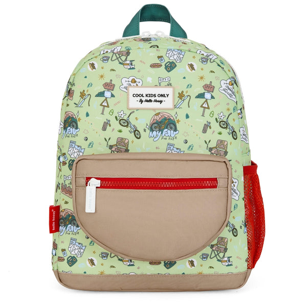 Mochila Grande Redonda Hello Hossy em poliéster reciclado, impermeável, com capacidade de 15 litros, compatível com dossiers A4, alças acolchoadas e bolso para garrafa de água para crianças a partir dos 6 anos mountain ride