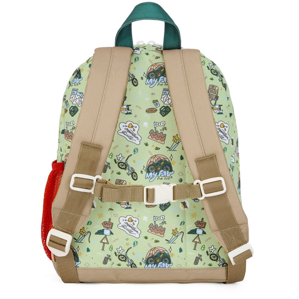 Mochila Grande Redonda Hello Hossy em poliéster reciclado, impermeável, com capacidade de 15 litros, compatível com dossiers A4, alças acolchoadas e bolso para garrafa de água para crianças a partir dos 6 anos mountain ride