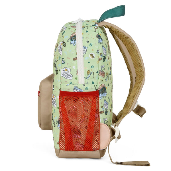 Mochila Grande Redonda Hello Hossy em poliéster reciclado, impermeável, com capacidade de 15 litros, compatível com dossiers A4, alças acolchoadas e bolso para garrafa de água para crianças a partir dos 6 anos mountain ride