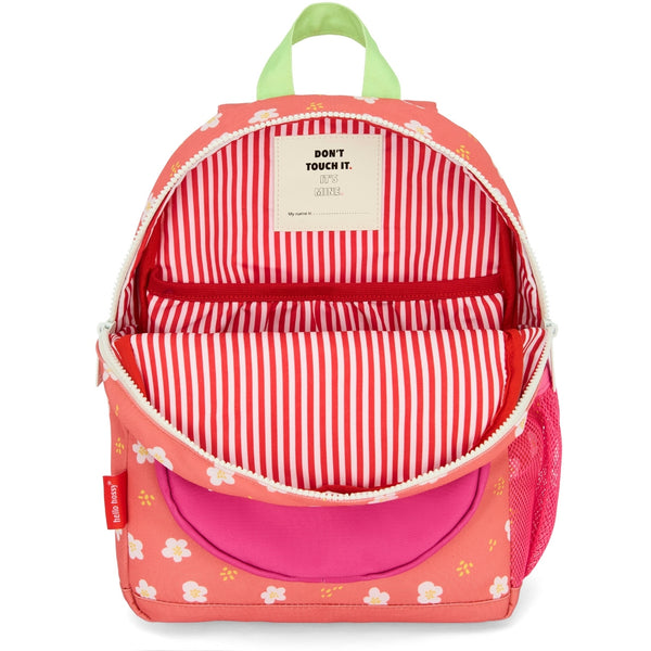Mochila Grande Redonda Hello Hossy em poliéster reciclado, impermeável, com capacidade de 15 litros, compatível com dossiers A4, alças acolchoadas e bolso para garrafa de água para crianças a partir dos 6 anos peachy bloom