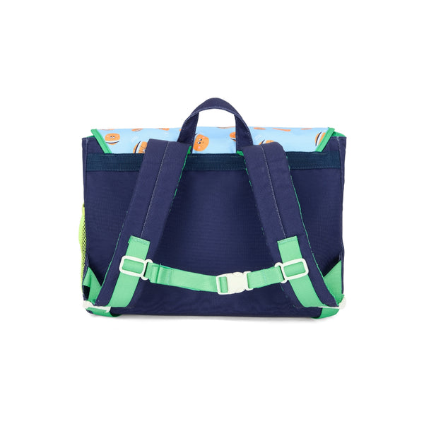 Mochila Horizontal Pequena Hello Hossy em poliéster reciclado, impermeável, com formato A4, fecho magnético, bolsos organizadores e alças acolchoadas ajustáveis para crianças dos 2 aos 5 anos. Bball Crew