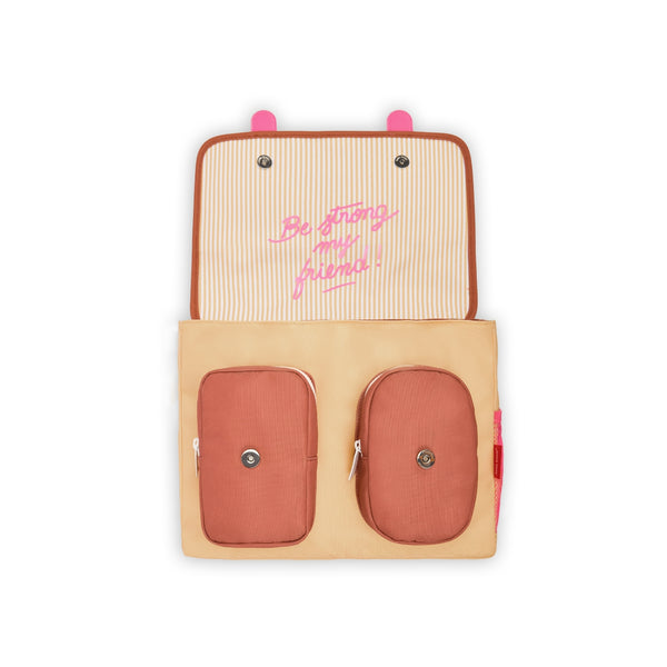 Mochila Horizontal Pequena Hello Hossy em poliéster reciclado, impermeável, com formato A4, fecho magnético, bolsos organizadores e alças acolchoadas ajustáveis para crianças dos 2 aos 5 anos. Leopard #7