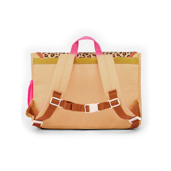Mochila Horizontal Pequena Hello Hossy em poliéster reciclado, impermeável, com formato A4, fecho magnético, bolsos organizadores e alças acolchoadas ajustáveis para crianças dos 2 aos 5 anos. Leopard #7