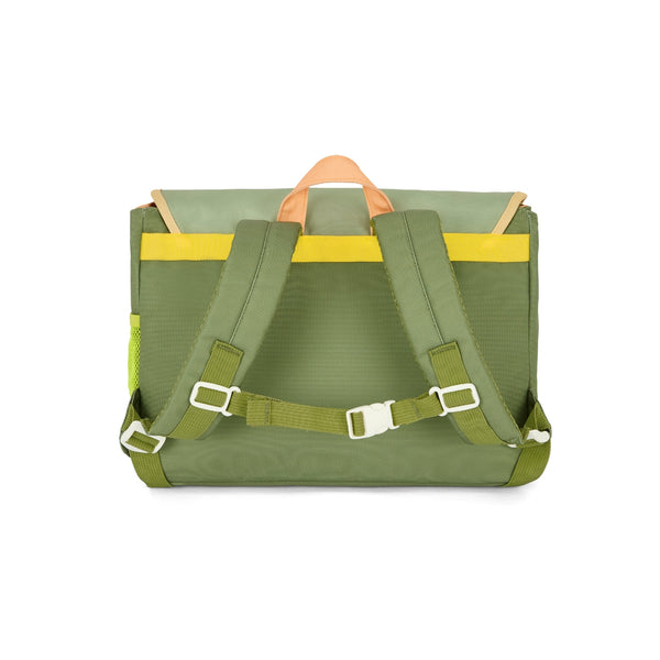 Mochila Horizontal Pequena Hello Hossy em poliéster reciclado, impermeável, com formato A4, fecho magnético, bolsos organizadores e alças acolchoadas ajustáveis para crianças dos 2 aos 5 anos. Mini Safari