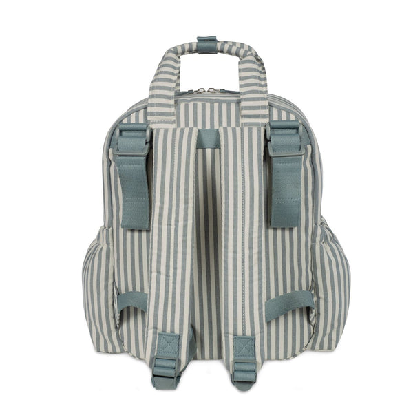 Mochila de maternidade da walking mum modelo praline strips na cor matcha - verde