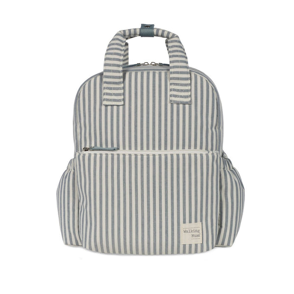 Mochila de maternidade da walking mum modelo praline strips na cor matcha - verde