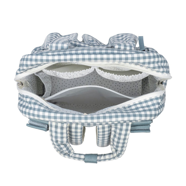 Mochila de maternidade da Walking Mum modelo praline Vichy na cor matcha - verde