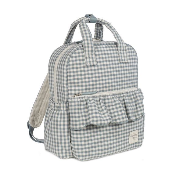 Mochila de maternidade da Walking Mum modelo praline Vichy na cor matcha - verde