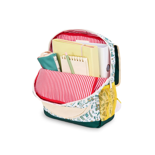 Mochila Pequena Quadrada Hello Hossy em poliéster reciclado, impermeável, com compartimento para cadernos A4, bolso para garrafa de água, alças acolchoadas e capacidade de 7,3 L para crianças dos 2 aos 5 anos. Japan