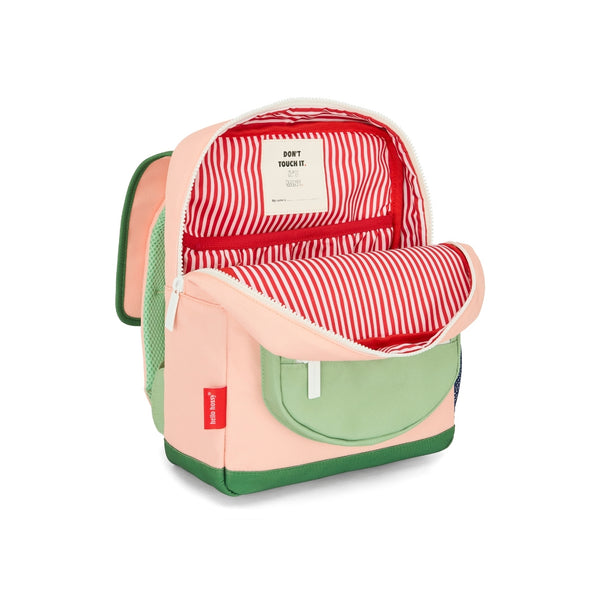 Mochila Pequena Quadrada Hello Hossy em poliéster reciclado, impermeável, com compartimento para cadernos A4, bolso para garrafa de água, alças acolchoadas e capacidade de 7,3 L para crianças dos 2 aos 5 anos. Mini Smoothie