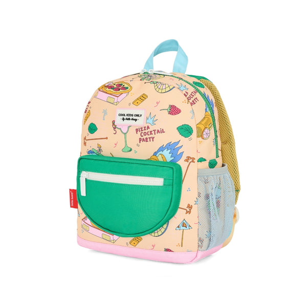 Mochila Pequena Redonda Hello Hossy em poliéster reciclado, impermeável, com formato A4, costas e alças acolchoadas, bolso para garrafa de água e capacidade de 7,3 L para crianças dos 2 aos 5 anos.
Cocktaill Party