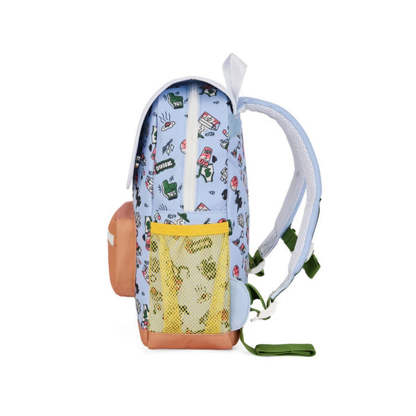 Mochila Pequena Redonda Hello Hossy em poliéster reciclado, impermeável, com formato A4, costas e alças acolchoadas, bolso para garrafa de água e capacidade de 7,3 L para crianças dos 2 aos 5 anos.
Dunk