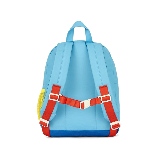 Mochila Pequena Redonda Hello Hossy em poliéster reciclado, impermeável, com formato A4, costas e alças acolchoadas, bolso para garrafa de água e capacidade de 7,3 L para crianças dos 2 aos 5 anos.
Sky Pop