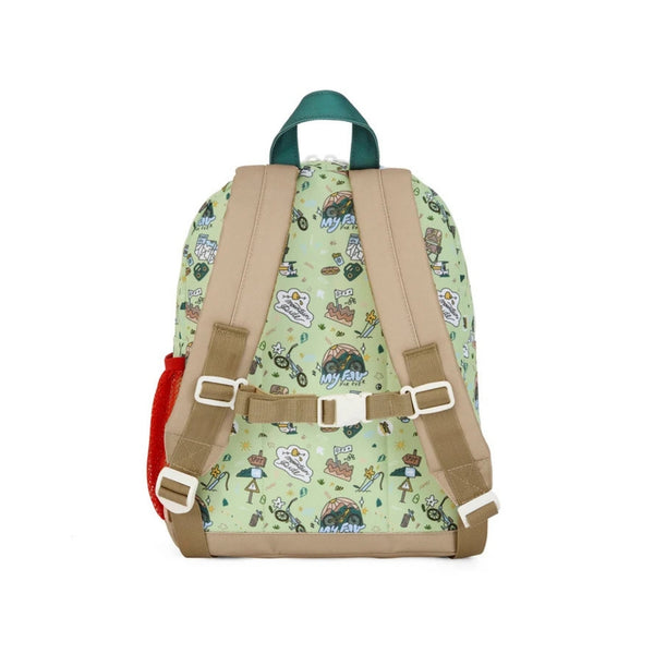 Mochila Pequena Redonda Hello Hossy em poliéster reciclado, impermeável, com formato A4, costas e alças acolchoadas, bolso para garrafa de água e capacidade de 7,3 L para crianças dos 2 aos 5 anos.
Mountain Ride