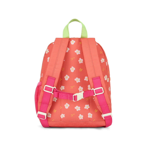 Mochila Pequena Redonda Hello Hossy em poliéster reciclado, impermeável, com formato A4, costas e alças acolchoadas, bolso para garrafa de água e capacidade de 7,3 L para crianças dos 2 aos 5 anos.
Peachy Bloom