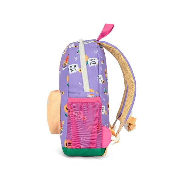Mochila Pequena Redonda Hello Hossy em poliéster reciclado, impermeável, com formato A4, costas e alças acolchoadas, bolso para garrafa de água e capacidade de 7,3 L para crianças dos 2 aos 5 anos.
Sunflower