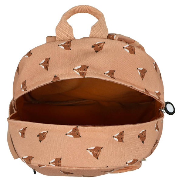 Mochila Pequena Trixie em PET reciclado com alças ajustáveis, fivela peitoral, bolso frontal, bolso para garrafa e tecido repelente à água. Fierce Fox