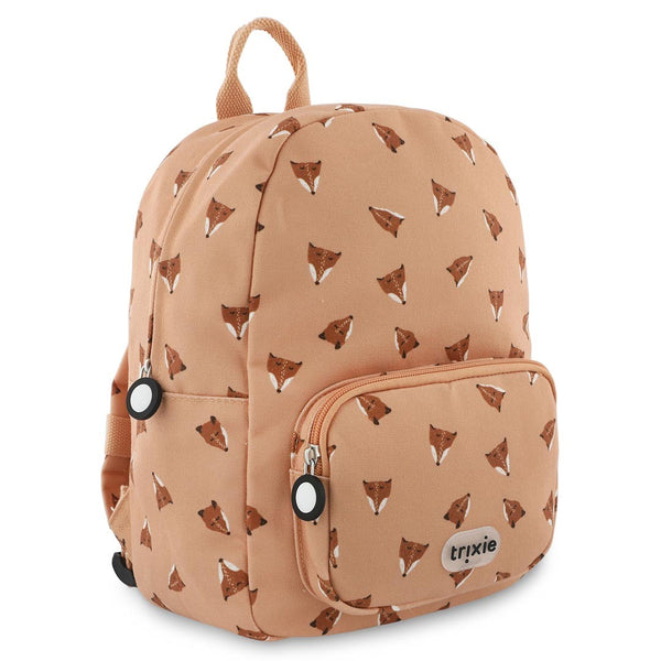 Mochila Pequena Trixie em PET reciclado com alças ajustáveis, fivela peitoral, bolso frontal, bolso para garrafa e tecido repelente à água. Fierce Fox