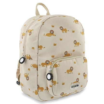 Mochila Pequena Trixie em PET reciclado com alças ajustáveis, fivela peitoral, bolso frontal, bolso para garrafa e tecido repelente à água. Lively Lion