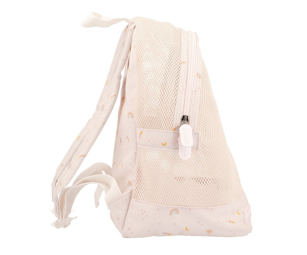 Mochila de Praia Monnëka impermeável e ventilada para crianças, ideal para transportar toalhas, brinquedos e acessórios de praia ou piscina.