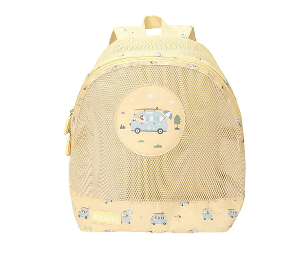 Mochila de Praia Monnëka impermeável e ventilada para crianças, ideal para transportar toalhas, brinquedos e acessórios de praia ou piscina.