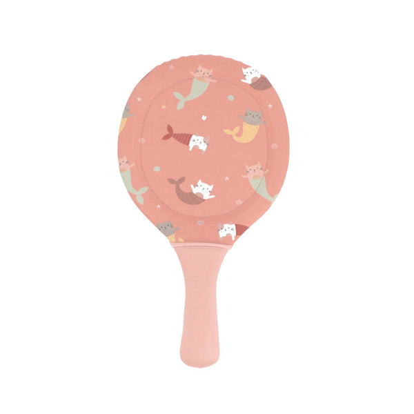 Conjunto de 2 raquetes com bola para praia da Monneka na cor mermaid cats