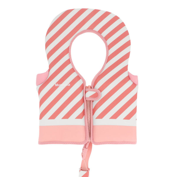 Colete flutuador Monnëka infantil para aprendizagem da natação 1-2 anos na cor stripes bloom blush