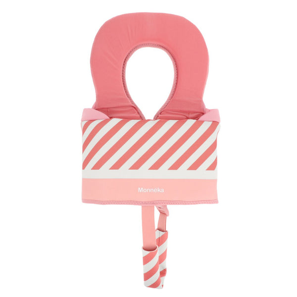 Colete flutuador Monnëka infantil para aprendizagem da natação 1-2 anos na cor stripes bloom blush