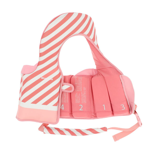 Colete flutuador Monnëka infantil para aprendizagem da natação 1-2 anos na cor stripes bloom blush