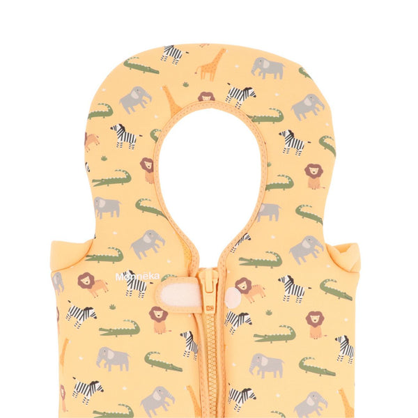 Colete flutuador Monnëka infantil para aprendizagem da natação 1-2 anos na cor wild animals