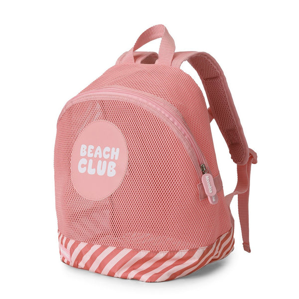 Mochila de Praia Monnëka impermeável e ventilada para crianças, ideal para transportar toalhas, brinquedos e acessórios de praia ou piscina. Bloom blush