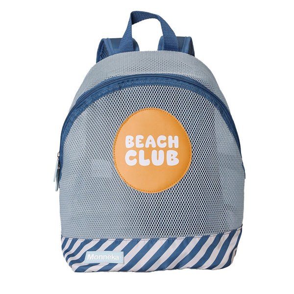 Mochila de Praia Monnëka impermeável e ventilada para crianças, ideal para transportar toalhas, brinquedos e acessórios de praia ou piscina. Blue