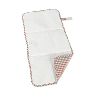 Muda fraldas portátil da walking mum modelo praline strips vichy cor moka - vermelho