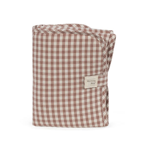 Muda fraldas portátil da walking mum modelo praline strips vichy cor moka - vermelho