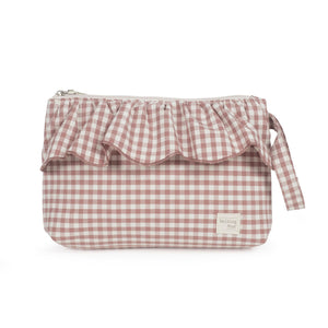 necessaire da walking mum modelo praline vichy na cor moka - vermelho