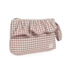 necessaire da walking mum modelo praline vichy na cor moka - vermelho