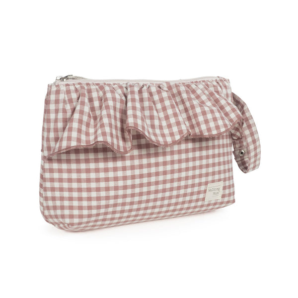 necessaire da walking mum modelo praline vichy na cor moka - vermelho