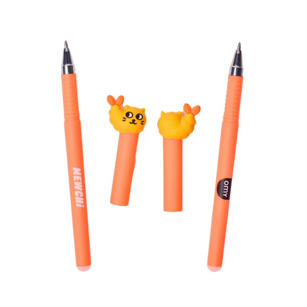 Caneta Apagável OMY com tinta termossensível, ponta de 0,5 mm, borracha integrada e personagens colecionáveis para uma escrita divertida e precisa. Mewchi