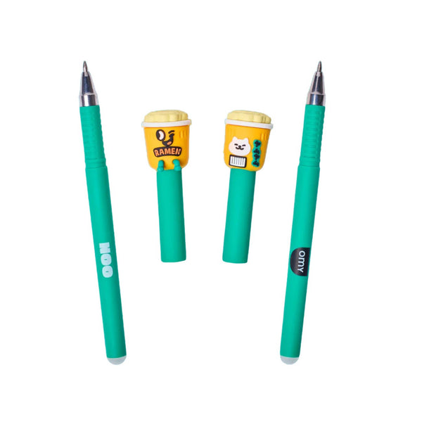 Caneta Apagável OMY com tinta termossensível, ponta de 0,5 mm, borracha integrada e personagens colecionáveis para uma escrita divertida e precisa. Noo