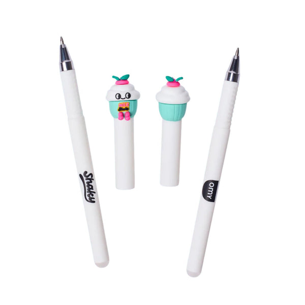 Caneta Apagável OMY com tinta termossensível, ponta de 0,5 mm, borracha integrada e personagens colecionáveis para uma escrita divertida e precisa. Shacky