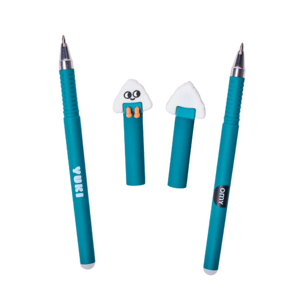 Caneta Apagável OMY com tinta termossensível, ponta de 0,5 mm, borracha integrada e personagens colecionáveis para uma escrita divertida e precisa. Yuki