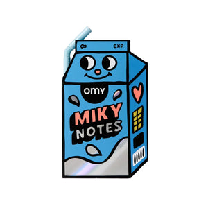 OMY Sticky Notes com 9 blocos de notas adesivas reposicionáveis coloridas e caneta esferográfica, ideal para organizar tarefas, apontamentos e lembretes de forma criativa. Miky
