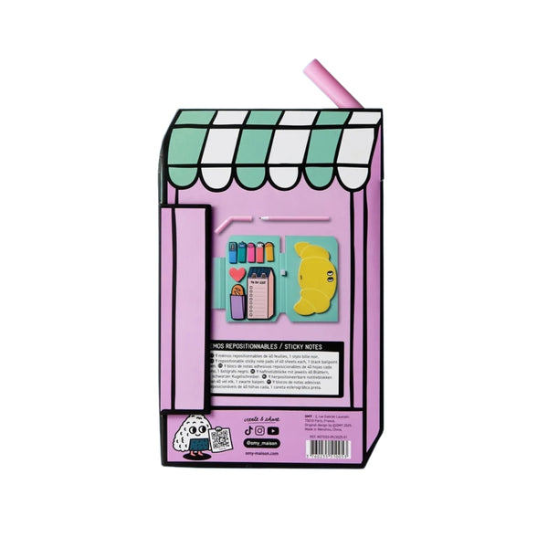 OMY Sticky Notes com 9 blocos de notas adesivas reposicionáveis coloridas e caneta esferográfica, ideal para organizar tarefas, apontamentos e lembretes de forma criativa.
Paris
